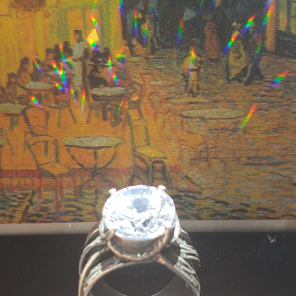 Beautiful Sterling Silver Israeli Large CZ Ring